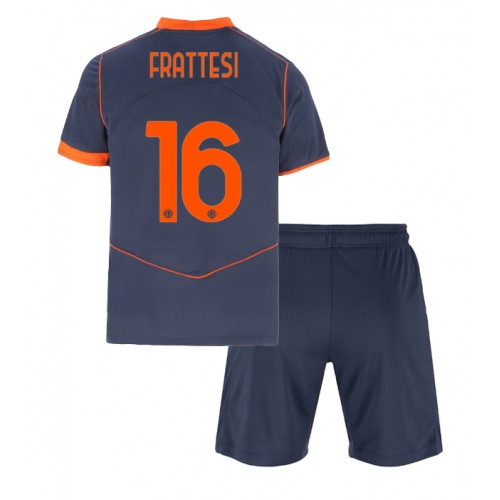 Otroški Nogometni dresi Inter Milan Davide Frattesi #16 Tretji 2025-26 Kratek Rokav (+ Kratke hlače)